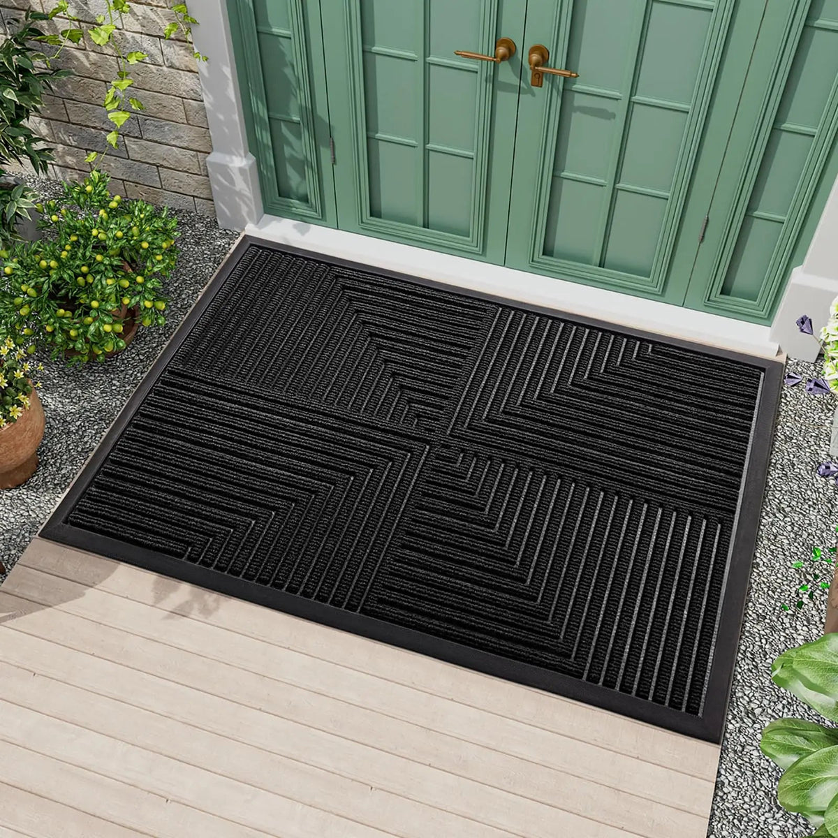 Deurmat Antislip voor Binnen en Buiten met Geometrisch Patroon