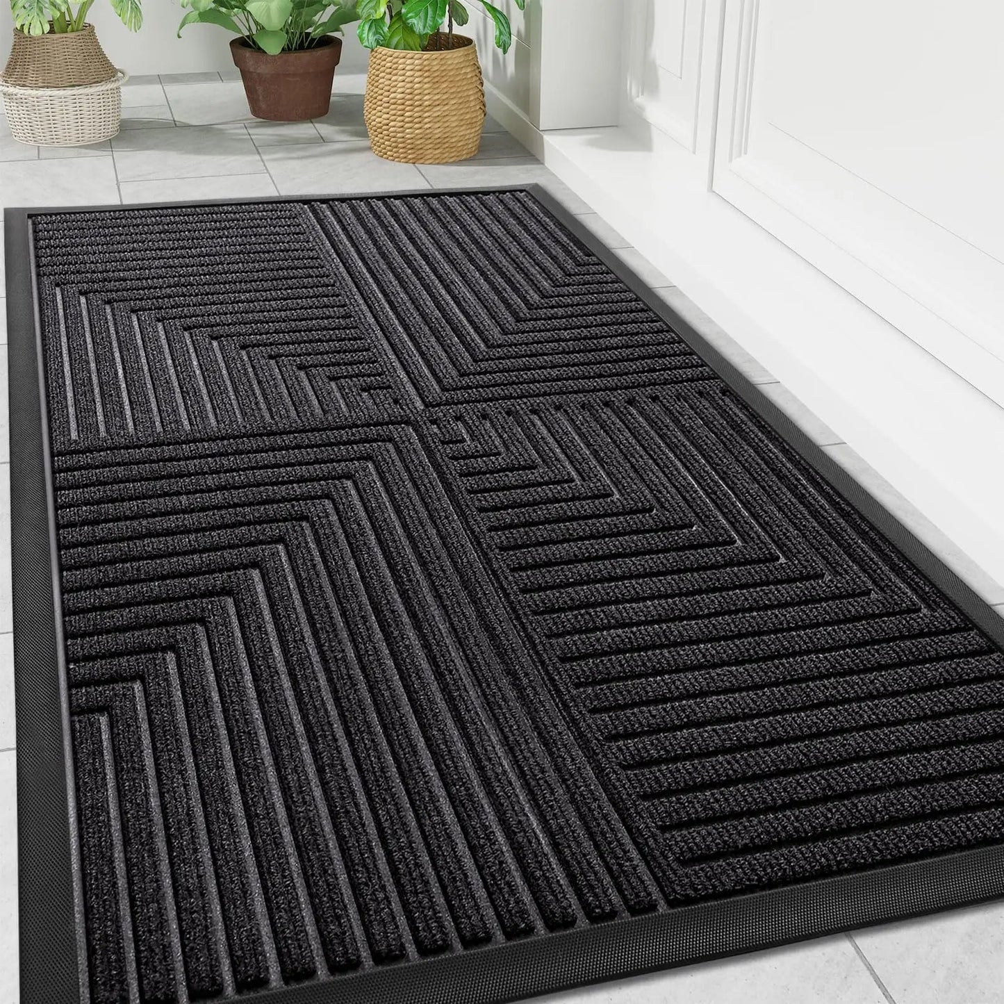 Deurmat Antislip voor Binnen en Buiten met Geometrisch Patroon