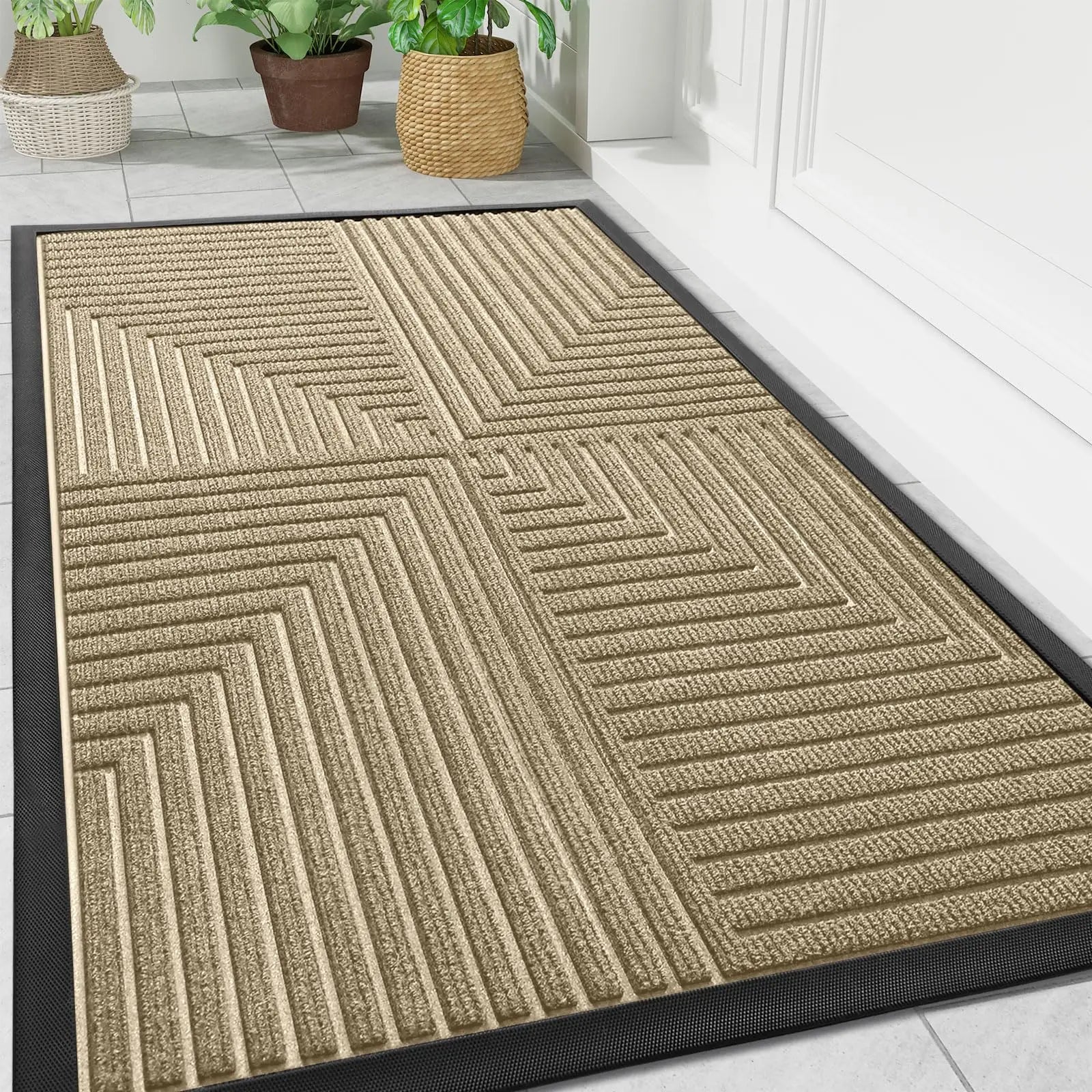 Deurmat Antislip voor Binnen en Buiten met Geometrisch Patroon