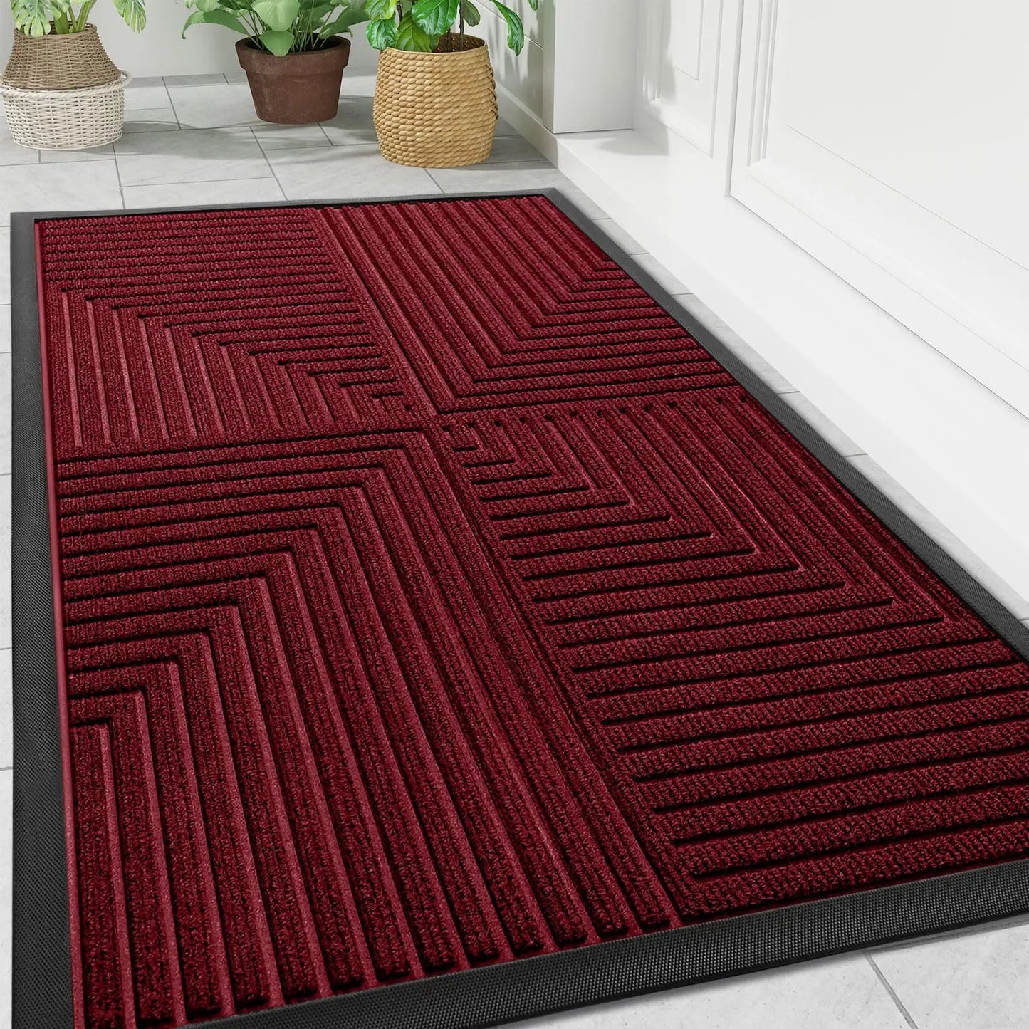 Deurmat Antislip voor Binnen en Buiten met Geometrisch Patroon