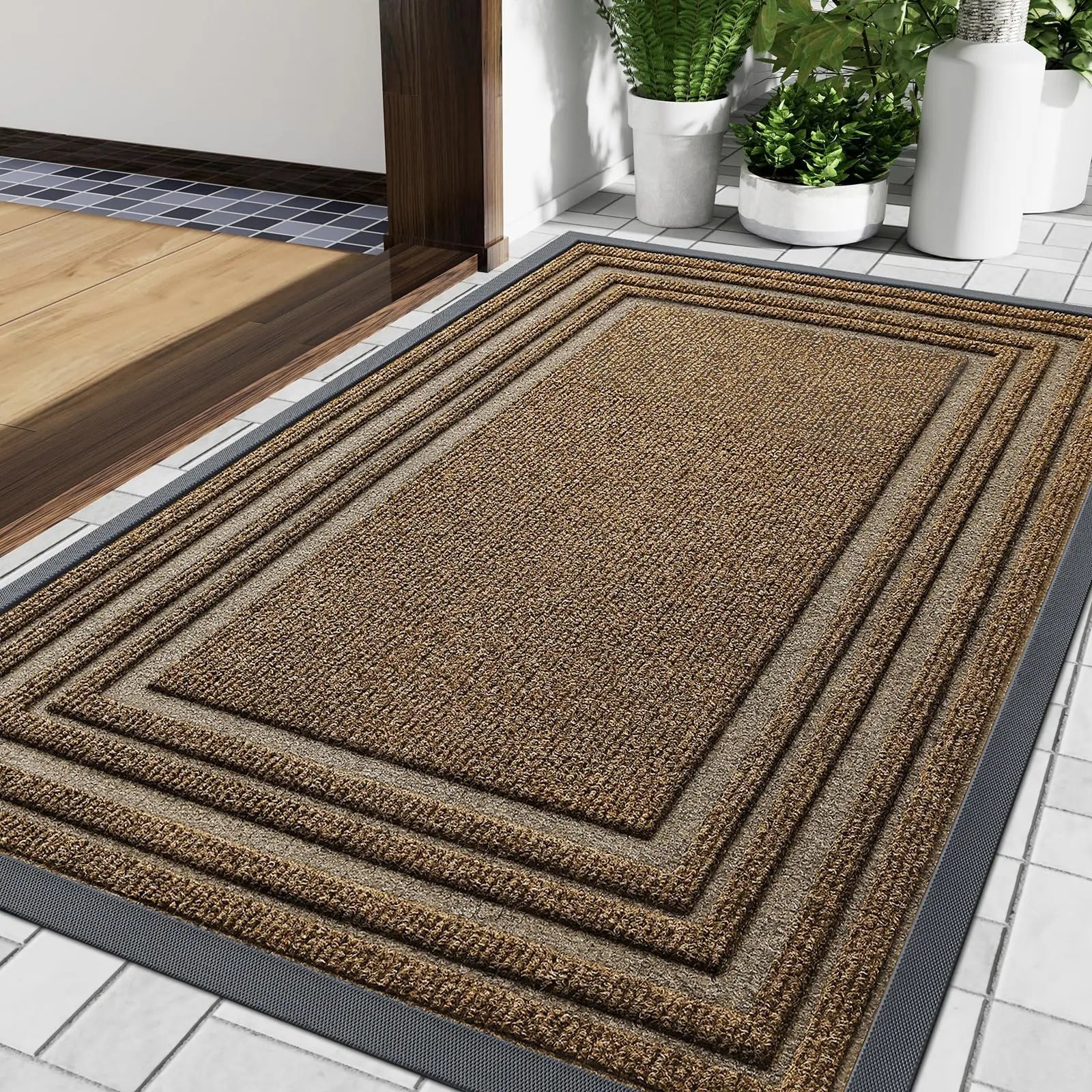 Deurmat Antislip voor Binnen en Buiten met Rand Design