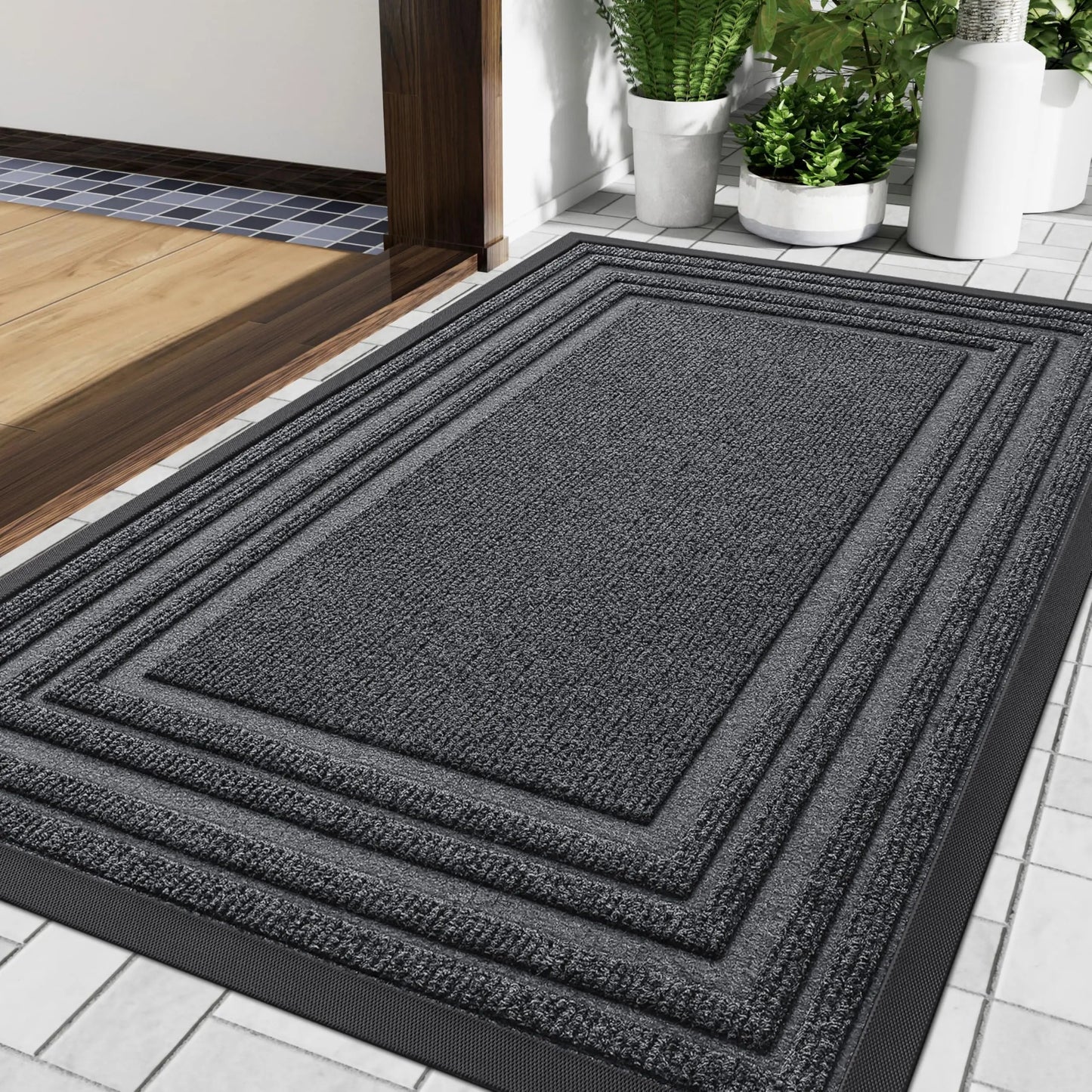 Deurmat Antislip voor Binnen en Buiten met Rand Design