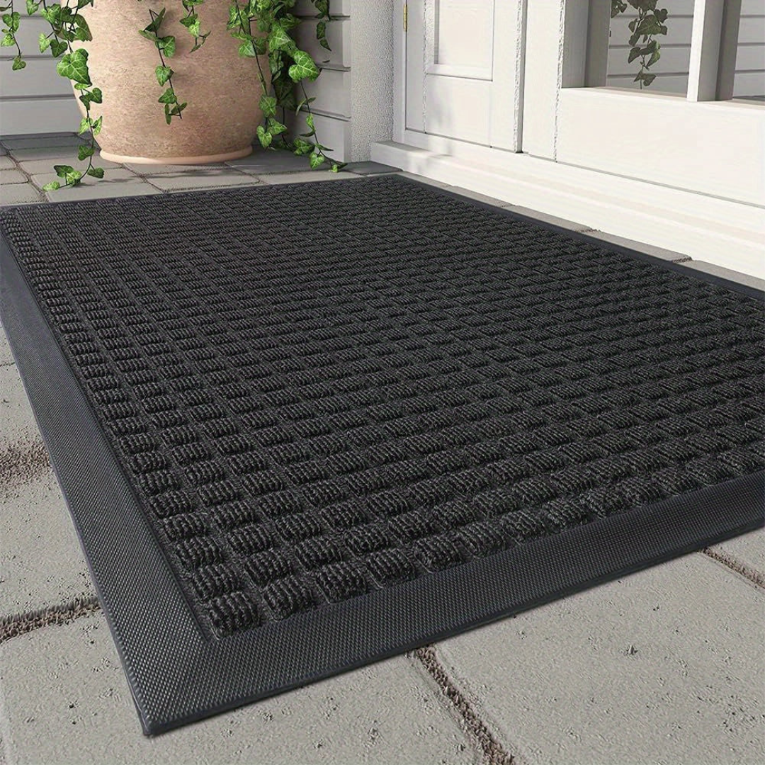 Deurmat Binnen en Buiten met Antislip Rubberrand en Ruitjespatroon