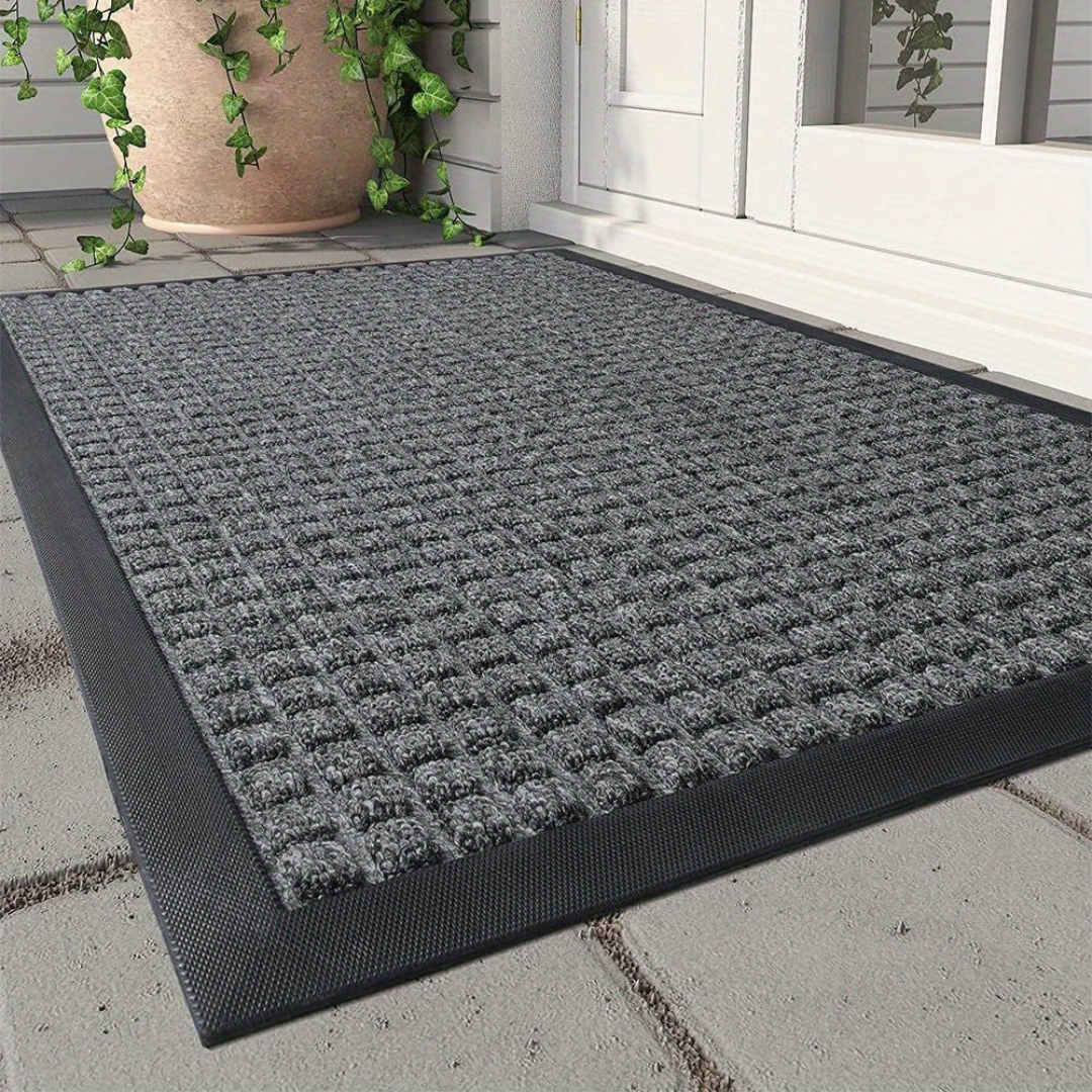 Deurmat Binnen en Buiten met Antislip Rubberrand en Ruitjespatroon