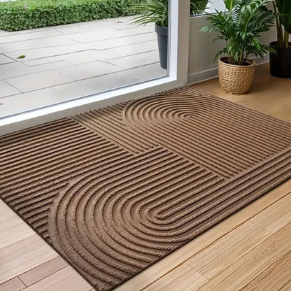 Deurmat Boog Patroon met Ribbeltextuur voor Binnen en Buiten