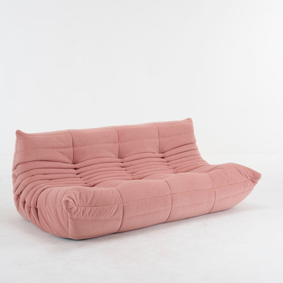 Driezits Lounge Bank Retro met Golvend Gestikt Design