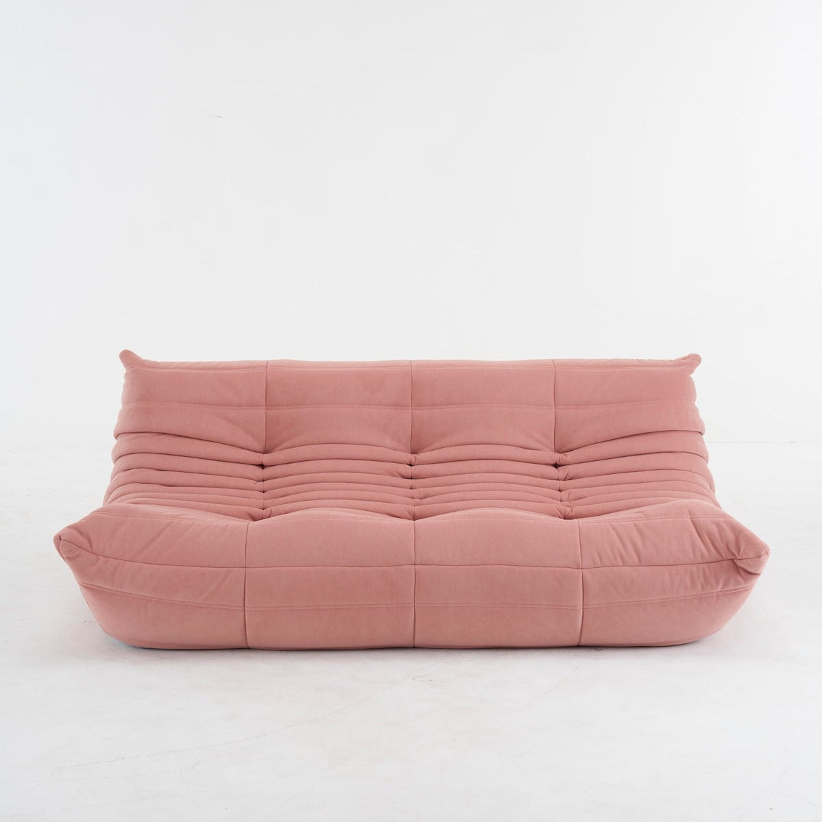Driezits Lounge Bank Retro met Golvend Gestikt Design