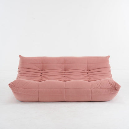 Driezits Lounge Bank Retro met Golvend Gestikt Design
