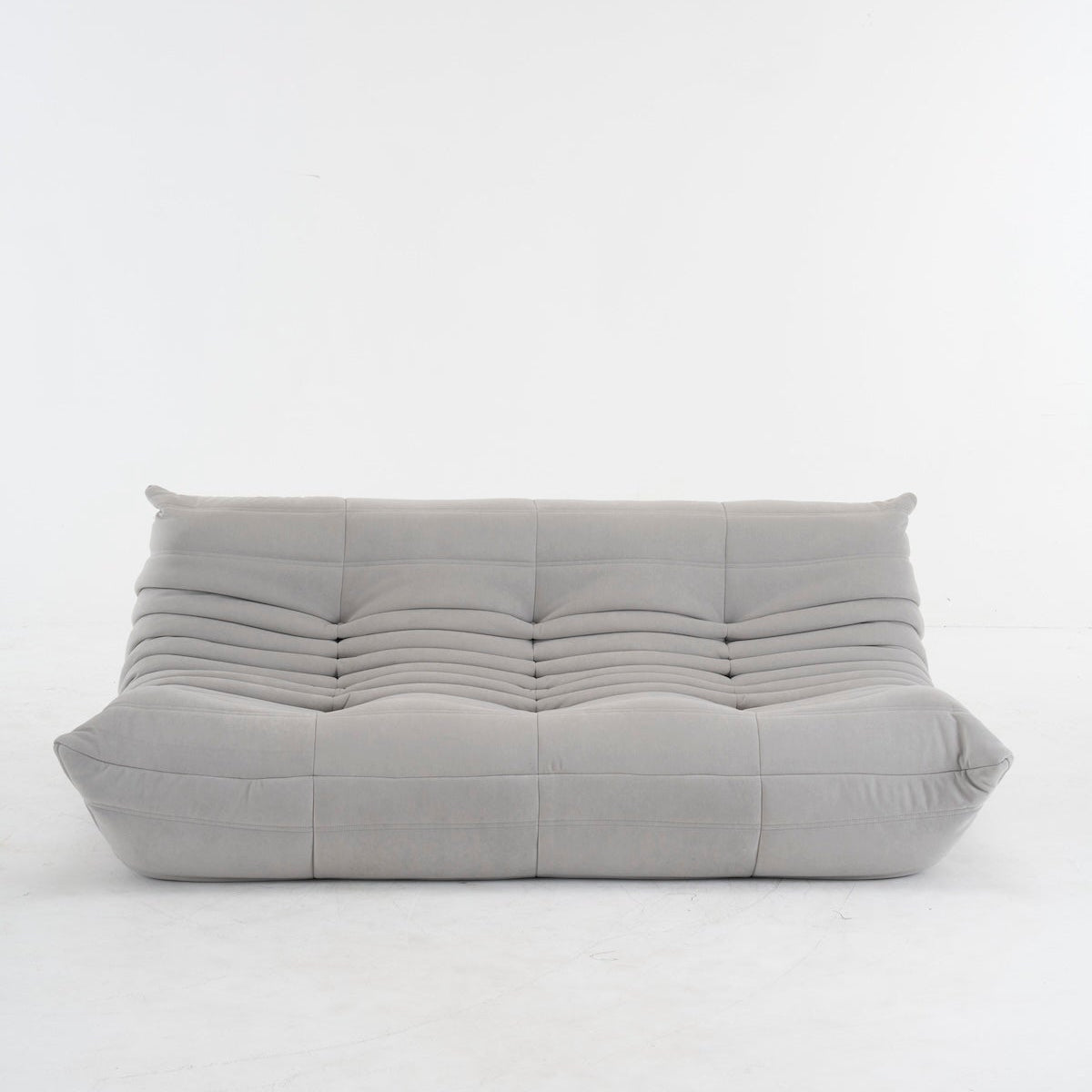Driezits Lounge Bank Retro met Golvend Gestikt Design