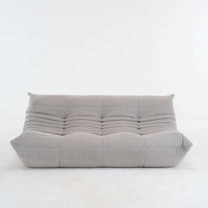 Driezits Lounge Bank Retro met Golvend Gestikt Design