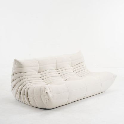 Driezits Lounge Bank Retro met Golvend Gestikt Design