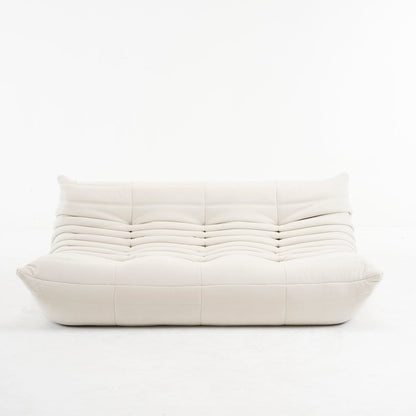 Driezits Lounge Bank Retro met Golvend Gestikt Design