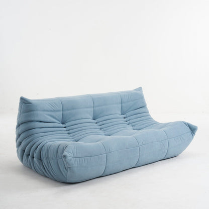 Driezits Lounge Bank Retro met Golvend Gestikt Design