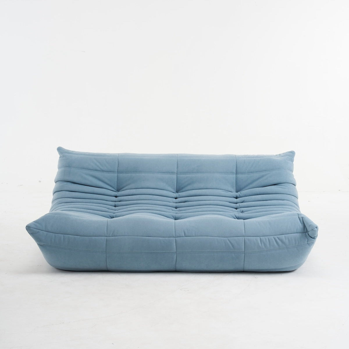 Driezits Lounge Bank Retro met Golvend Gestikt Design