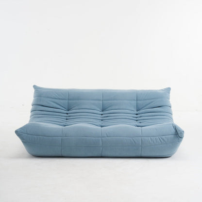 Driezits Lounge Bank Retro met Golvend Gestikt Design