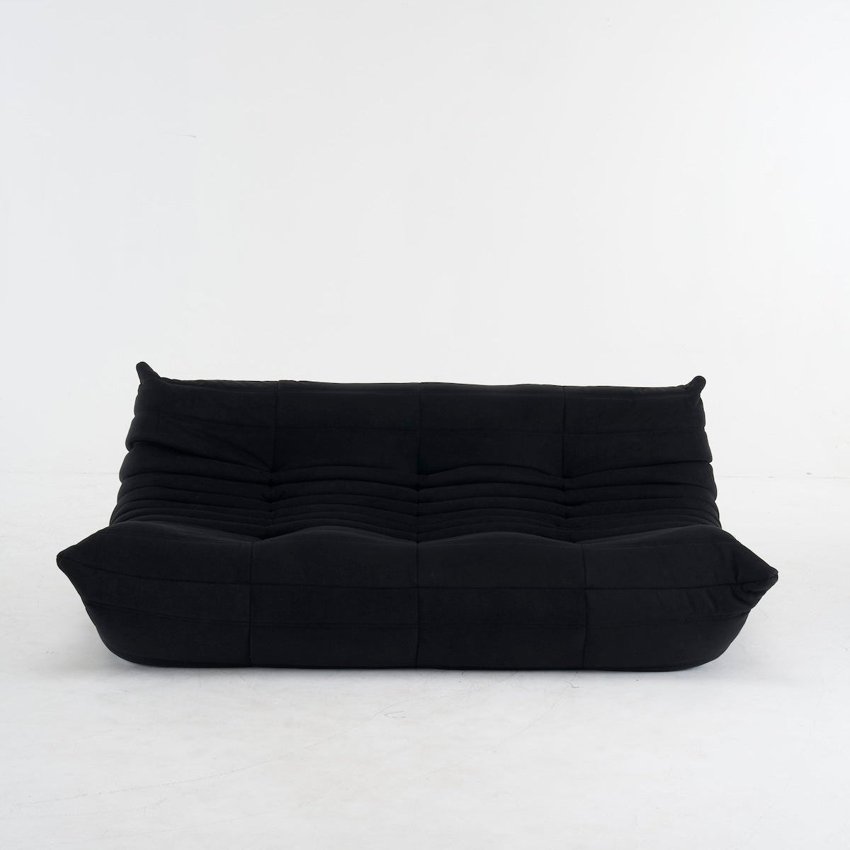 Driezits Lounge Bank Retro met Golvend Gestikt Design