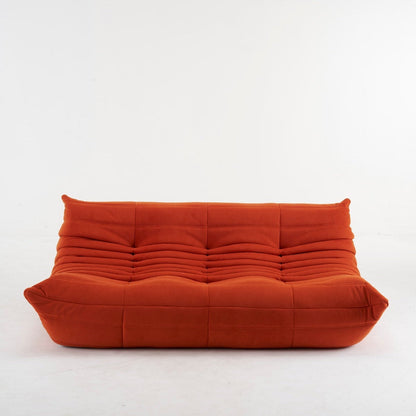 Driezits Lounge Bank Retro met Golvend Gestikt Design