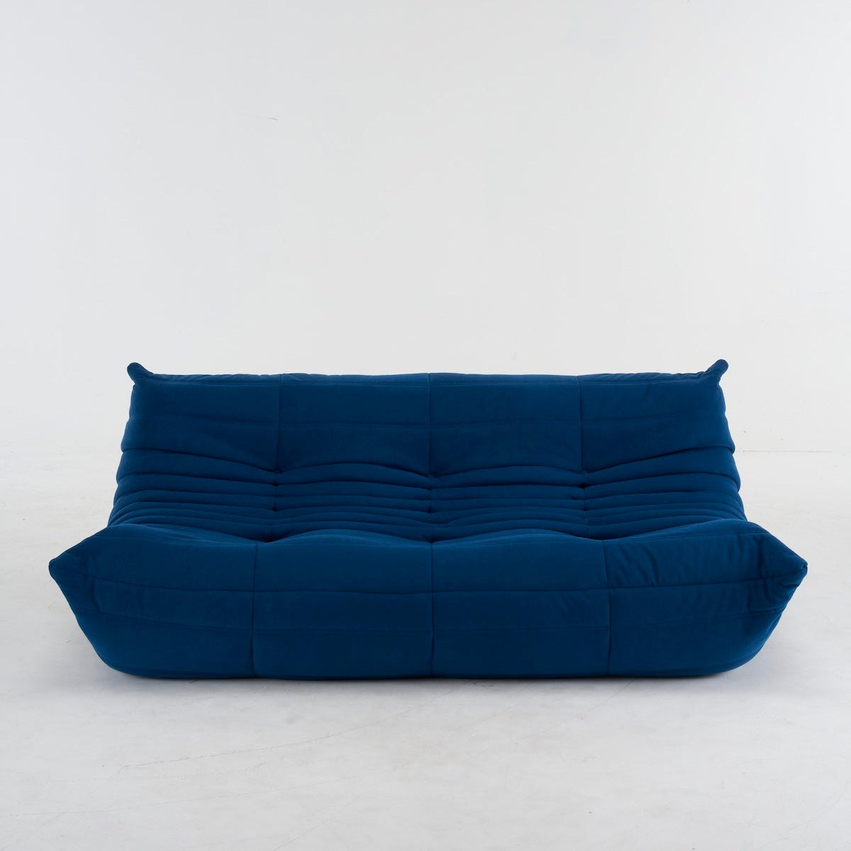 Driezits Lounge Bank Retro met Golvend Gestikt Design
