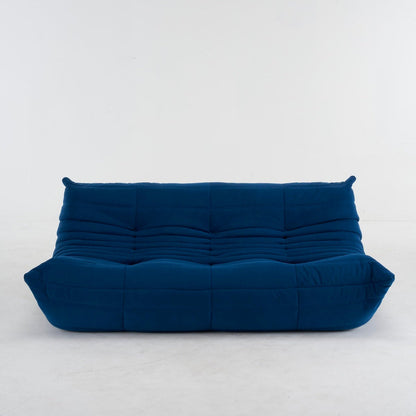 Driezits Lounge Bank Retro met Golvend Gestikt Design