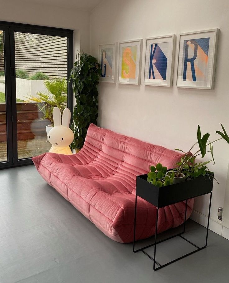 Driezitsbank Retro Gestikt Design zonder Poten voor Woonkamer