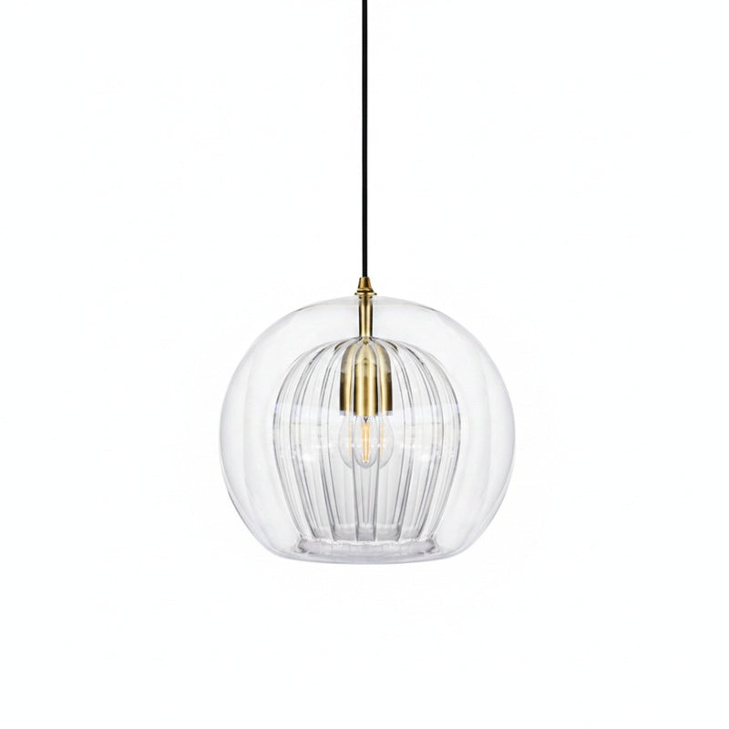 Hanglamp Art Deco met Glazen Bol en Verstelbare Hoogte