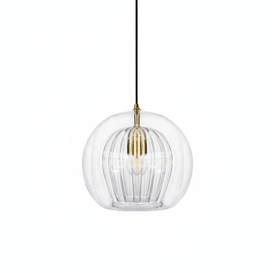 Hanglamp Art Deco met Glazen Bol en Verstelbare Hoogte