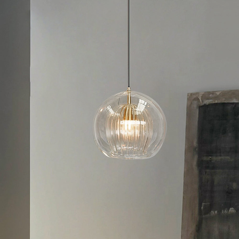Hanglamp Art Deco met Glazen Bol en Verstelbare Hoogte