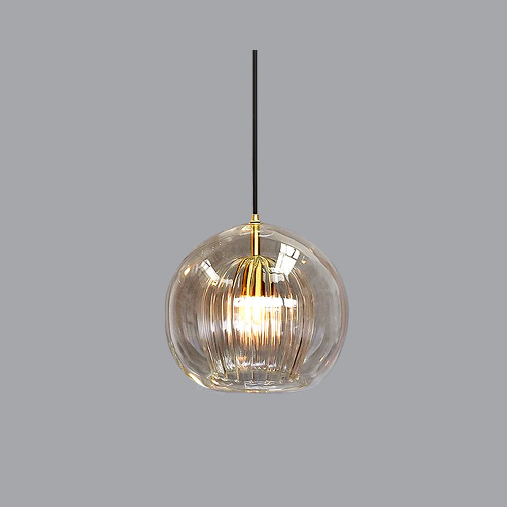 Hanglamp Art Deco met Glazen Bol en Verstelbare Hoogte