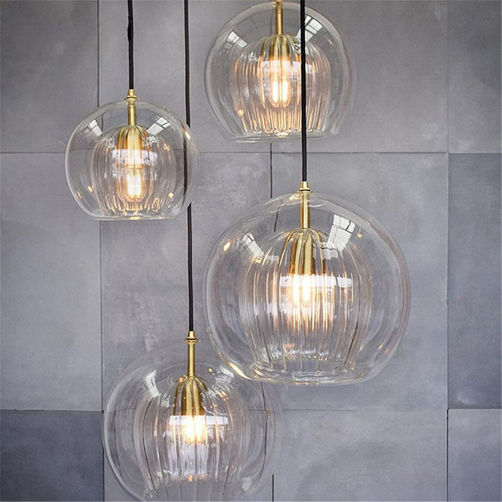 Hanglamp Art Deco met Glazen Bol en Verstelbare Hoogte