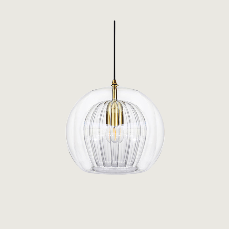 Hanglamp Art Deco met Glazen Bol en Verstelbare Hoogte