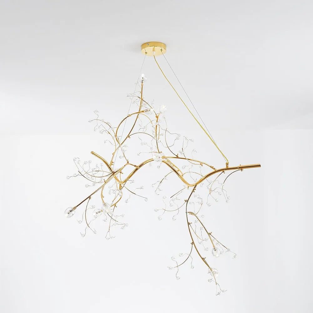 Hanglamp Art DecoTak met Kristallen en Verstelbare Hoogte