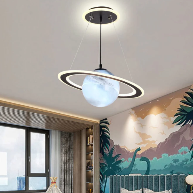 Hanglamp Astronaut LED Kinderkamer met Planeetontwerp