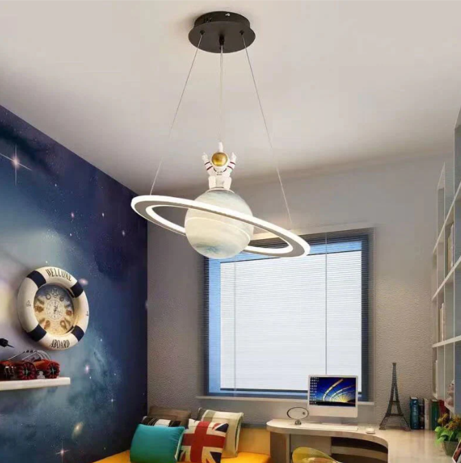 Hanglamp Astronaut LED Kinderkamer met Planeetontwerp
