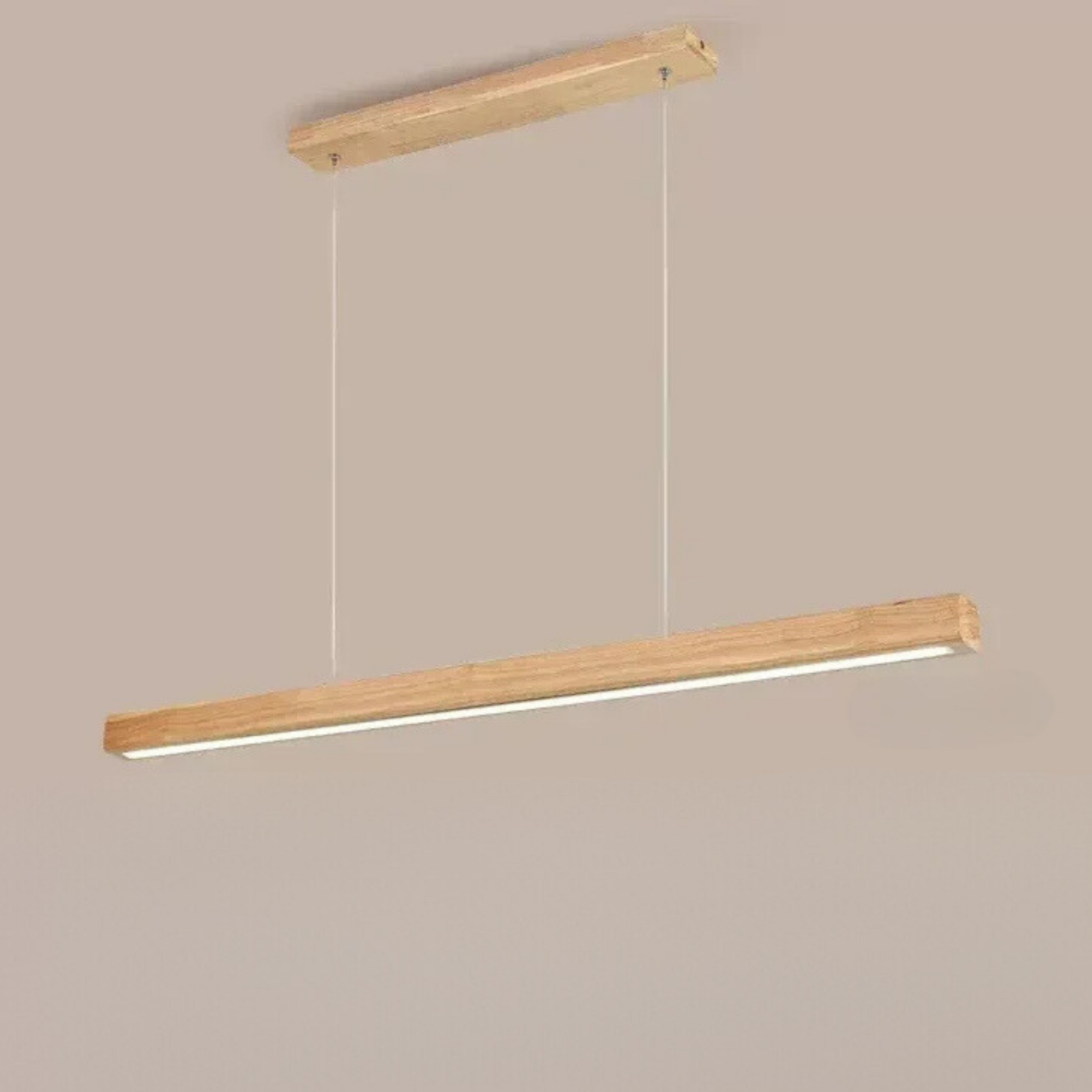 Hanglamp Balkvorm Hout LED Verstelbaar voor Eettafel