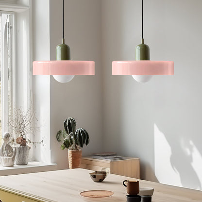 Hanglamp Bauhaus Modern met Twee Glazen Kappen en Verstelbare Hoogte