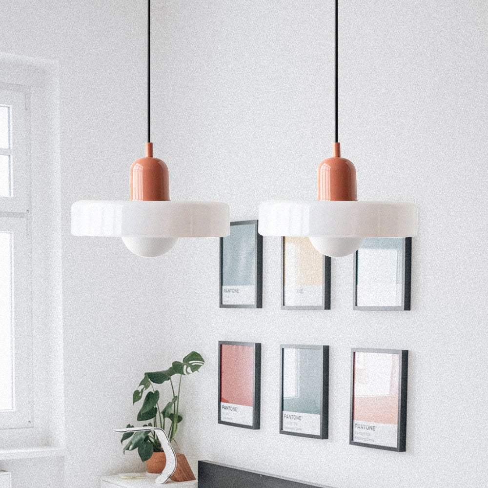 Hanglamp Bauhaus Modern met Twee Glazen Kappen en Verstelbare Hoogte