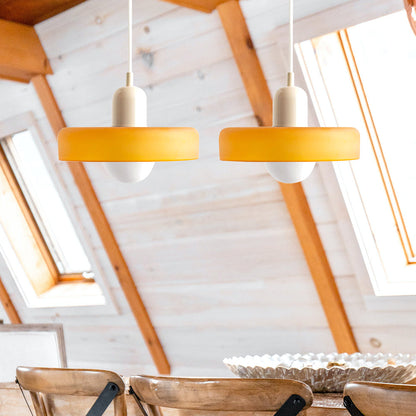 Hanglamp Bauhaus Modern met Twee Glazen Kappen en Verstelbare Hoogte