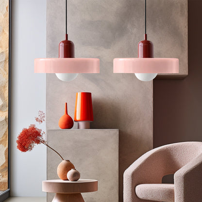 Hanglamp Bauhaus Modern met Twee Glazen Kappen en Verstelbare Hoogte