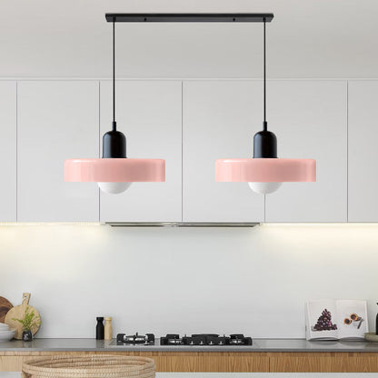 Hanglamp Bauhaus Modern met Twee Glazen Kappen en Verstelbare Hoogte