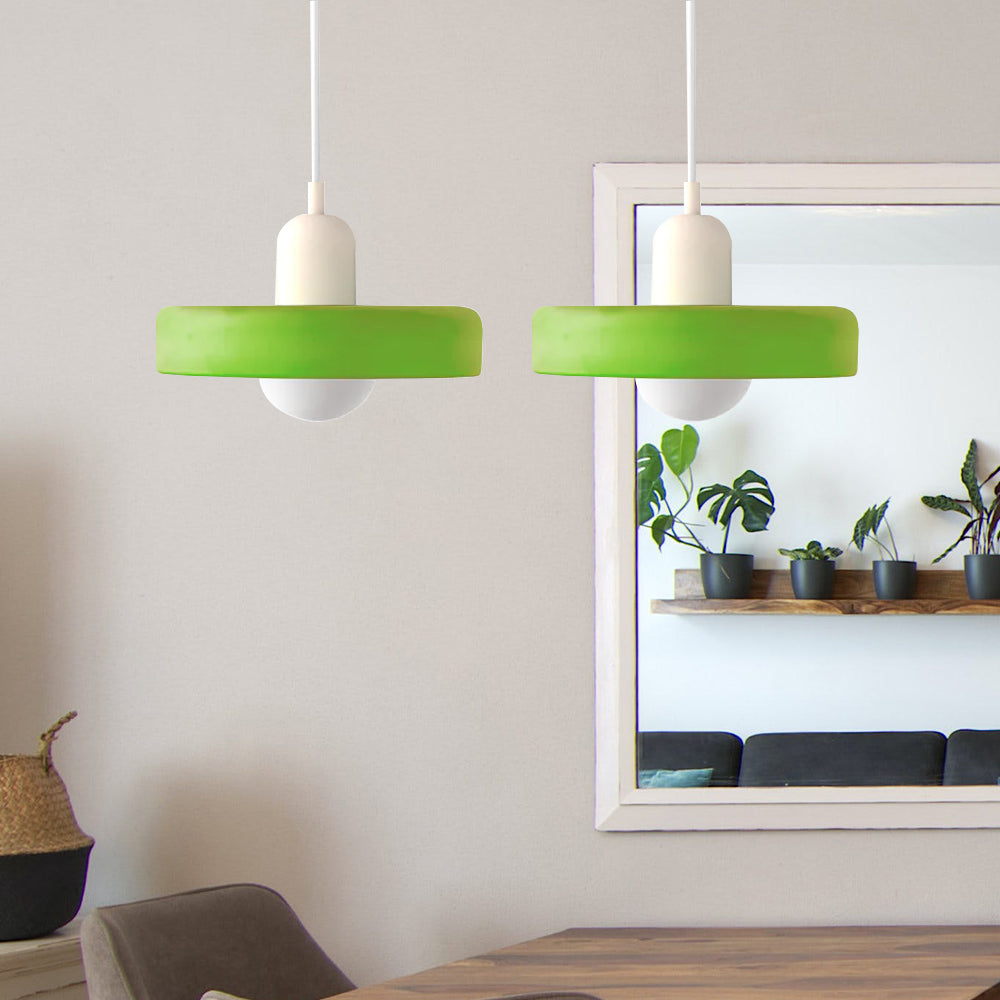 Hanglamp Bauhaus Modern met Twee Glazen Kappen en Verstelbare Hoogte