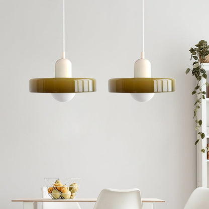 Hanglamp Bauhaus Modern met Twee Glazen Kappen en Verstelbare Hoogte