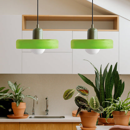 Hanglamp Bauhaus Modern met Twee Glazen Kappen en Verstelbare Hoogte