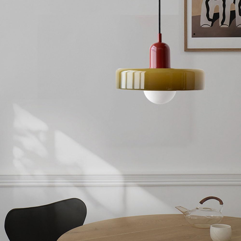 Hanglamp Bauhaus Modern met Twee Glazen Kappen en Verstelbare Hoogte