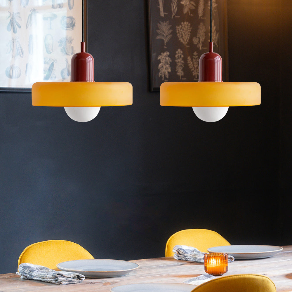 Hanglamp Bauhaus Modern met Twee Glazen Kappen en Verstelbare Hoogte