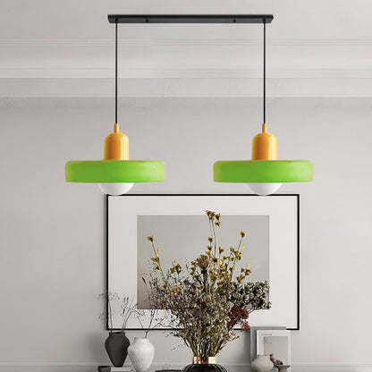 Hanglamp Bauhaus Modern met Twee Glazen Kappen en Verstelbare Hoogte
