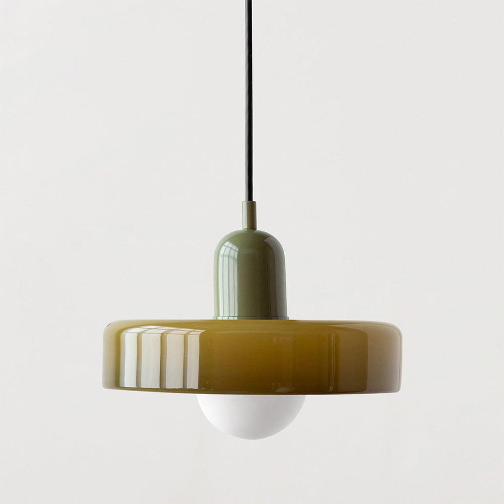 Hanglamp Bauhaus Modern met Twee Glazen Kappen en Verstelbare Hoogte