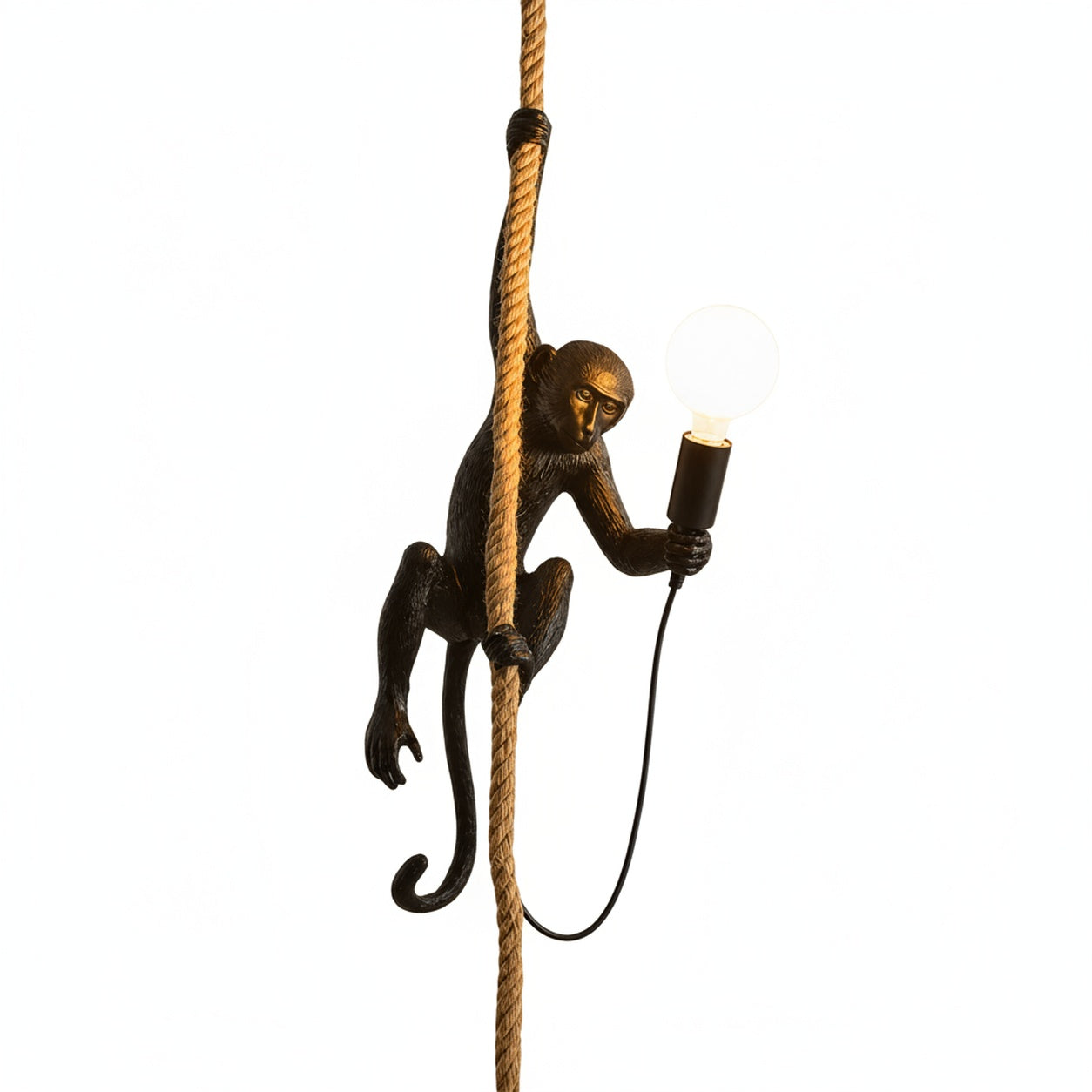 Hanglamp Bohemian Aap met Touwkabel en Decoratieve Figuur