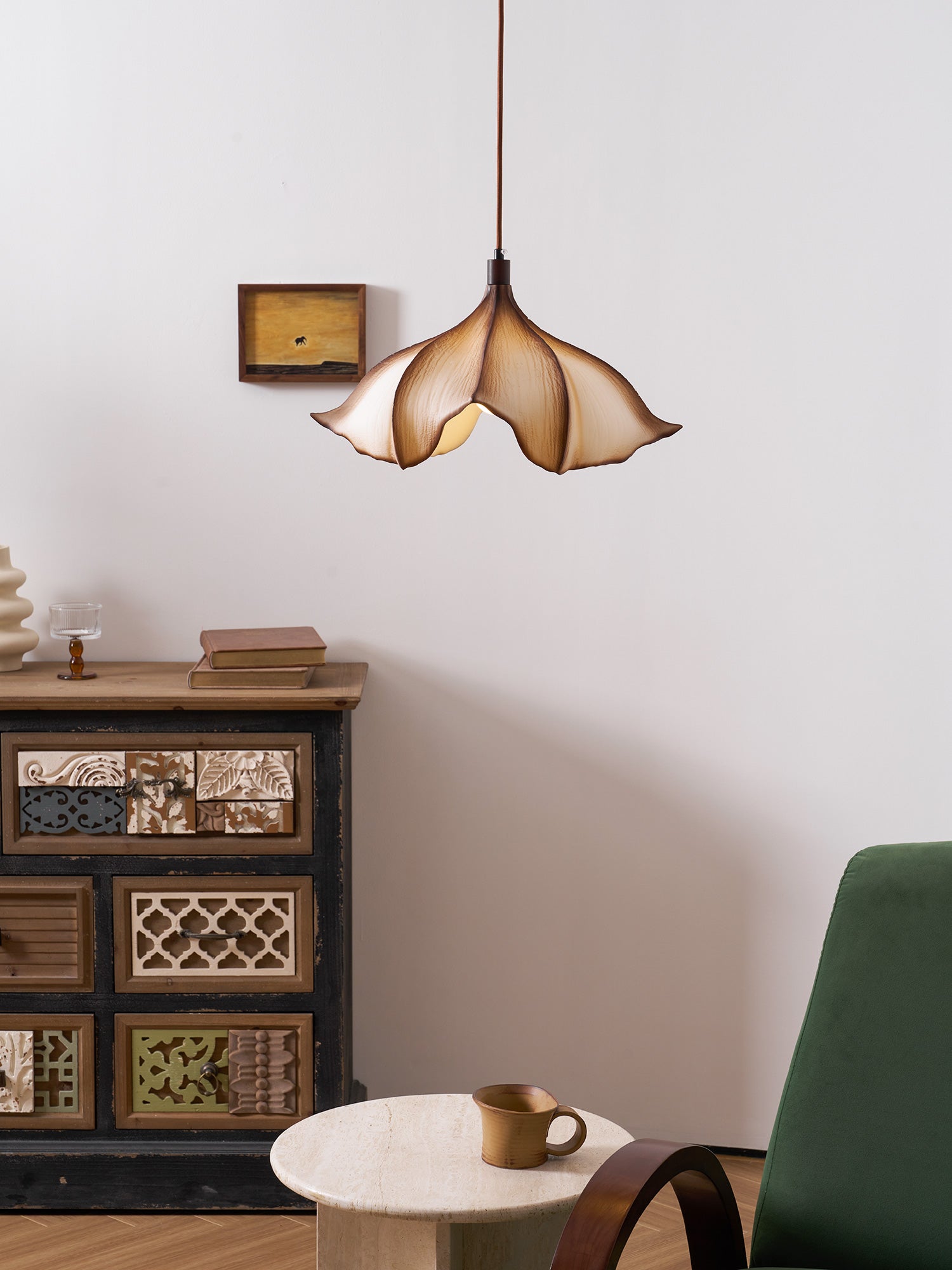Hanglamp Bohemian met Bloemensilhouet en Verstelbare Hoogte