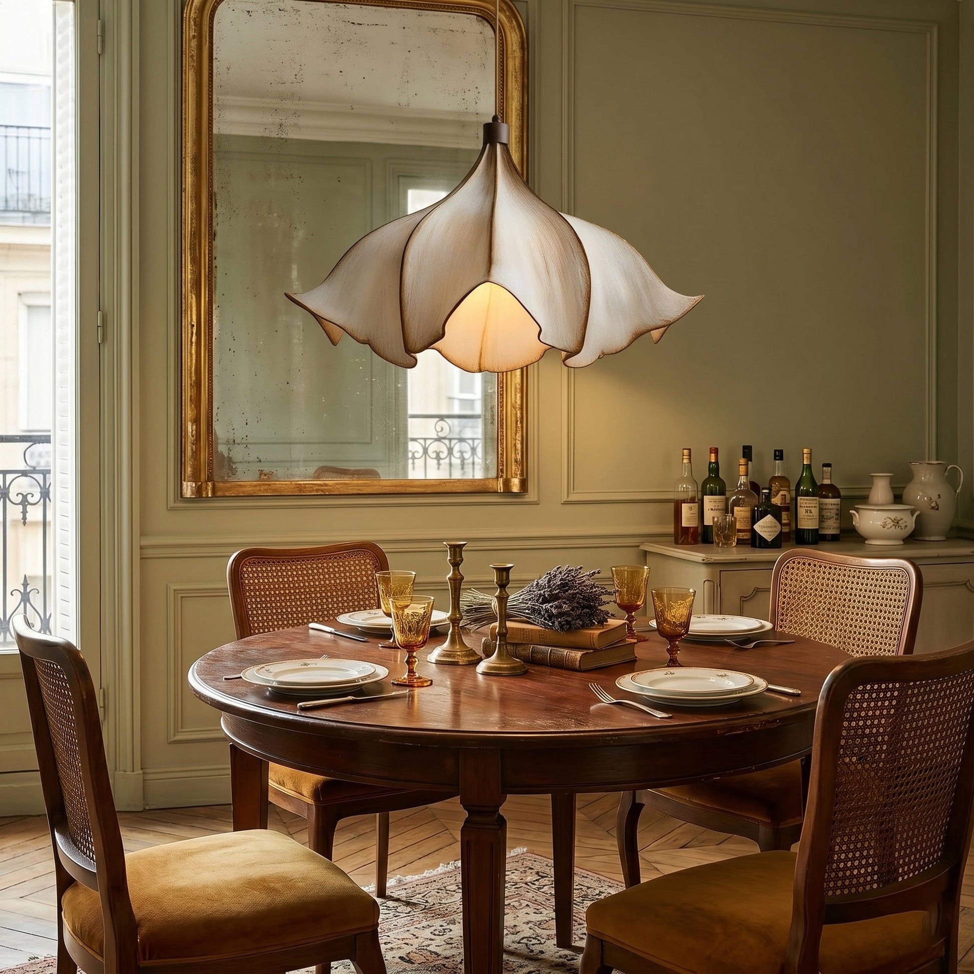 Hanglamp Bohemian met Bloemensilhouet en Verstelbare Hoogte