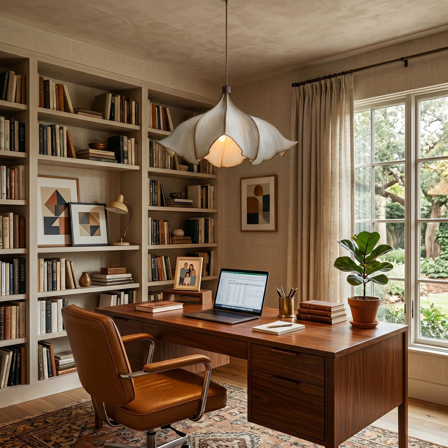 Hanglamp Bohemian met Bloemensilhouet en Verstelbare Hoogte